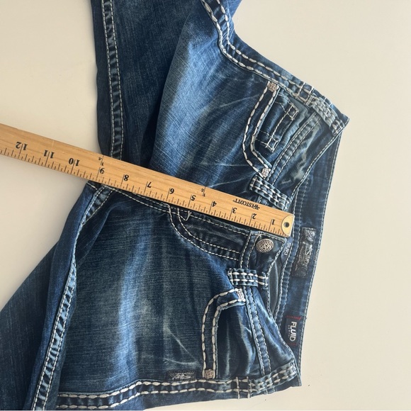 Silver Suki Capri Dark Modern Style Stretch Heavy Stitching Cropped Fluid Denim - Picture 11 of 12